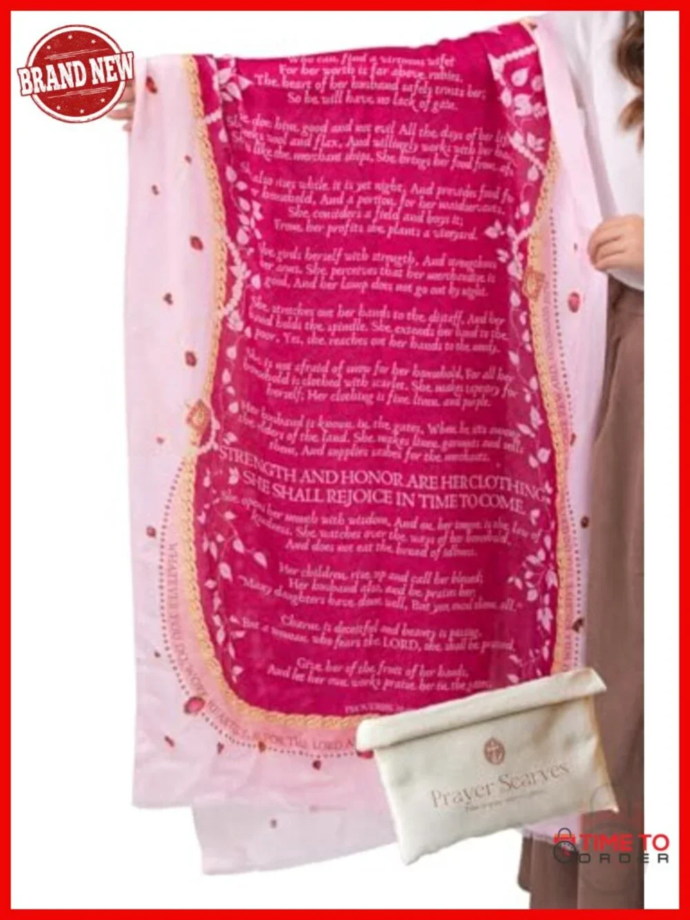 Prayer Shawl for Women - Soft Modal Twill Wrap with Scripture Verses